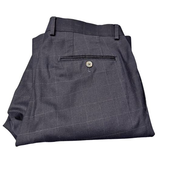 Lauren Ralph Lauren Pants Mens 33x32 (34x32 ACTUAL) Navy Blue Windowpane Classic - Picture 1 of 7